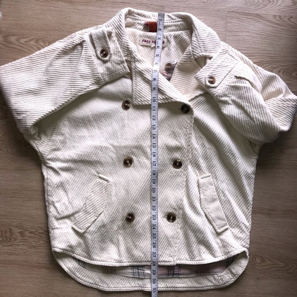 ‼️FLASH SALE‼️Free People Cream Corduroy Jacket Oversized Cottagecore Blazer - Picture 12 of 15